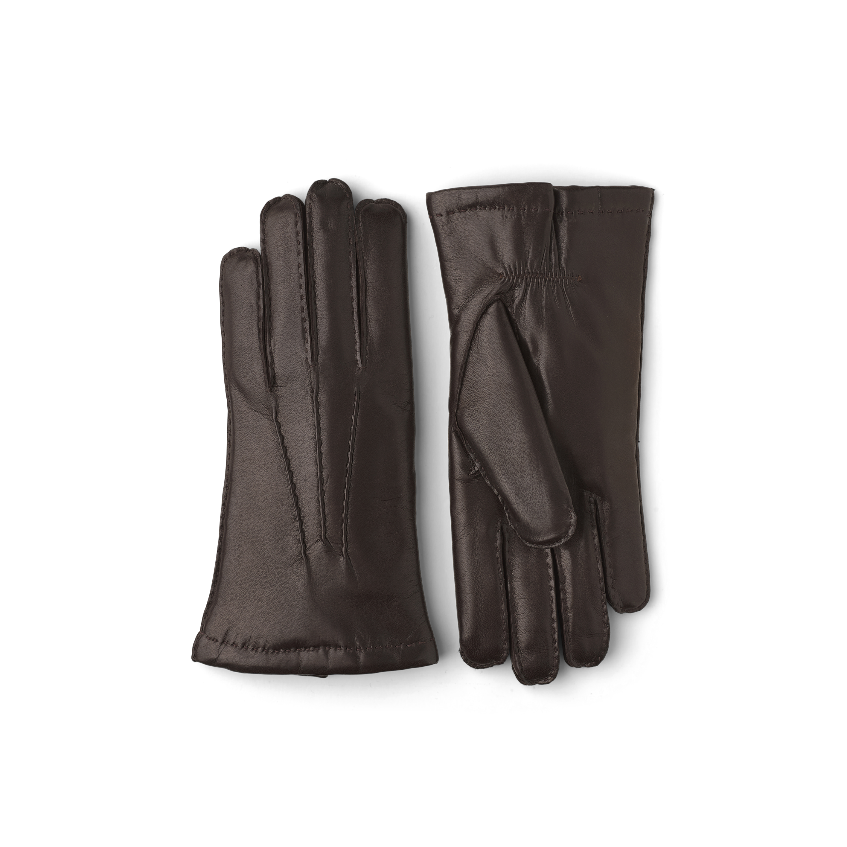 Dark brown hand-sewn hairsheep leather glove
