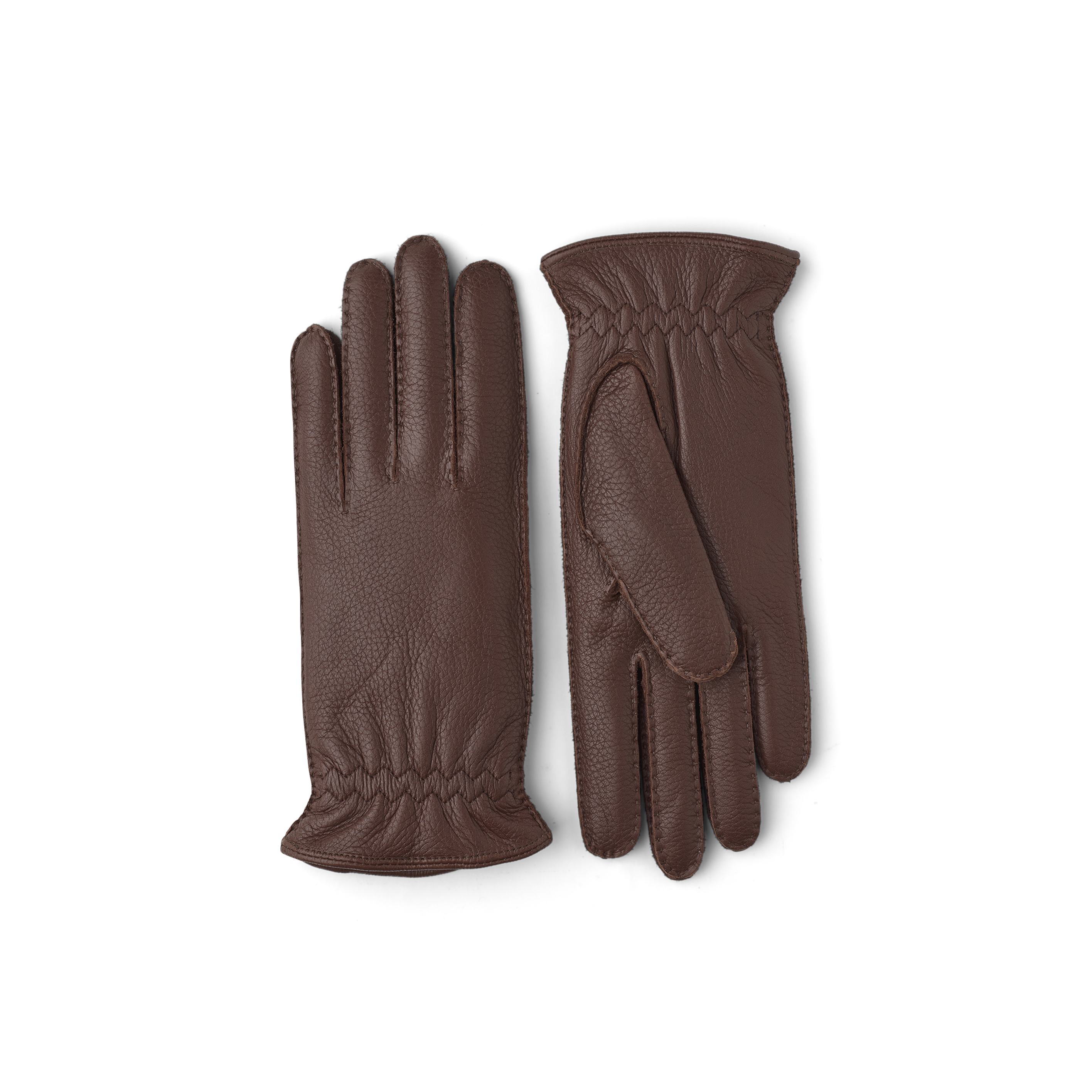 Brown hand-sewn elk leather glove