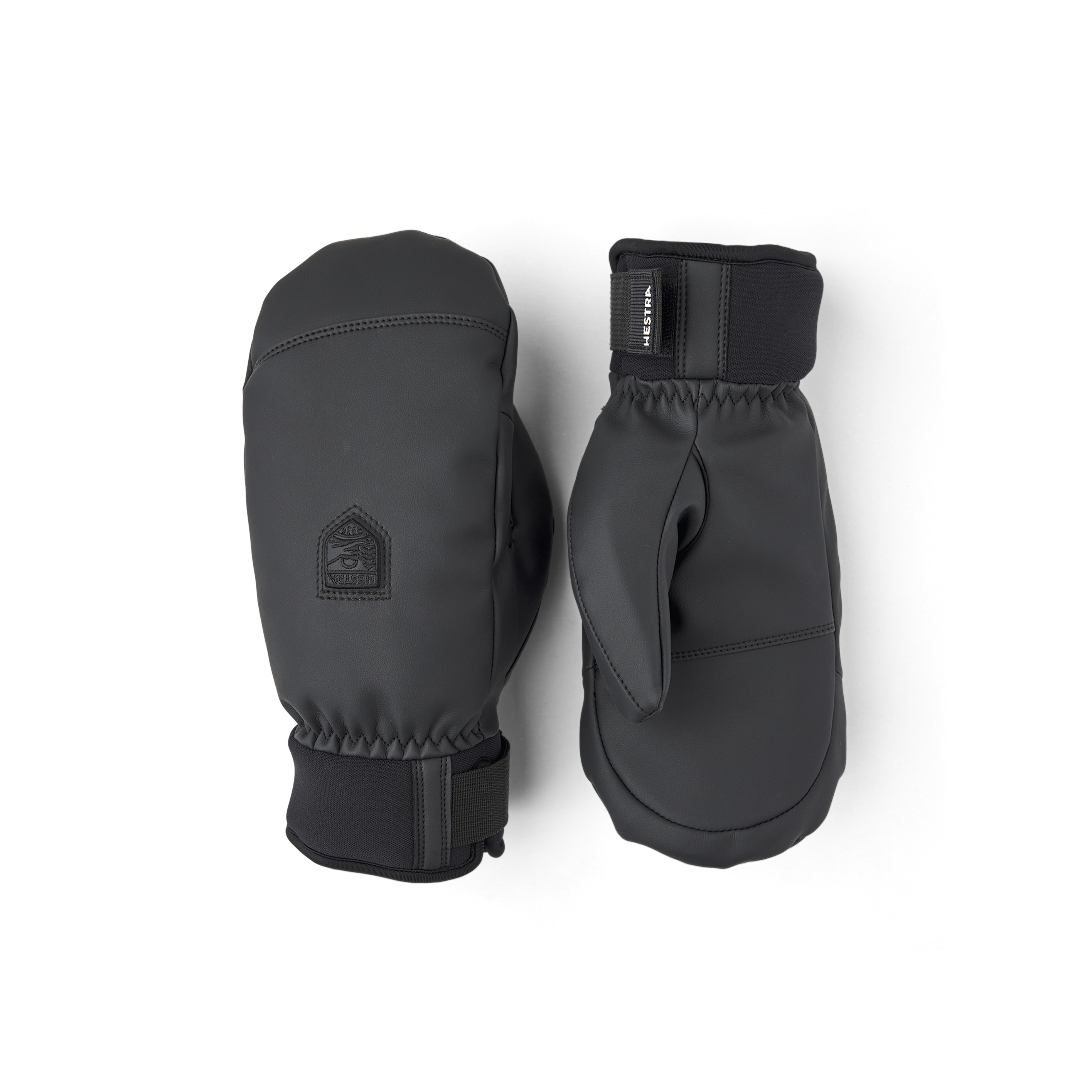Black mitten in vegan leather