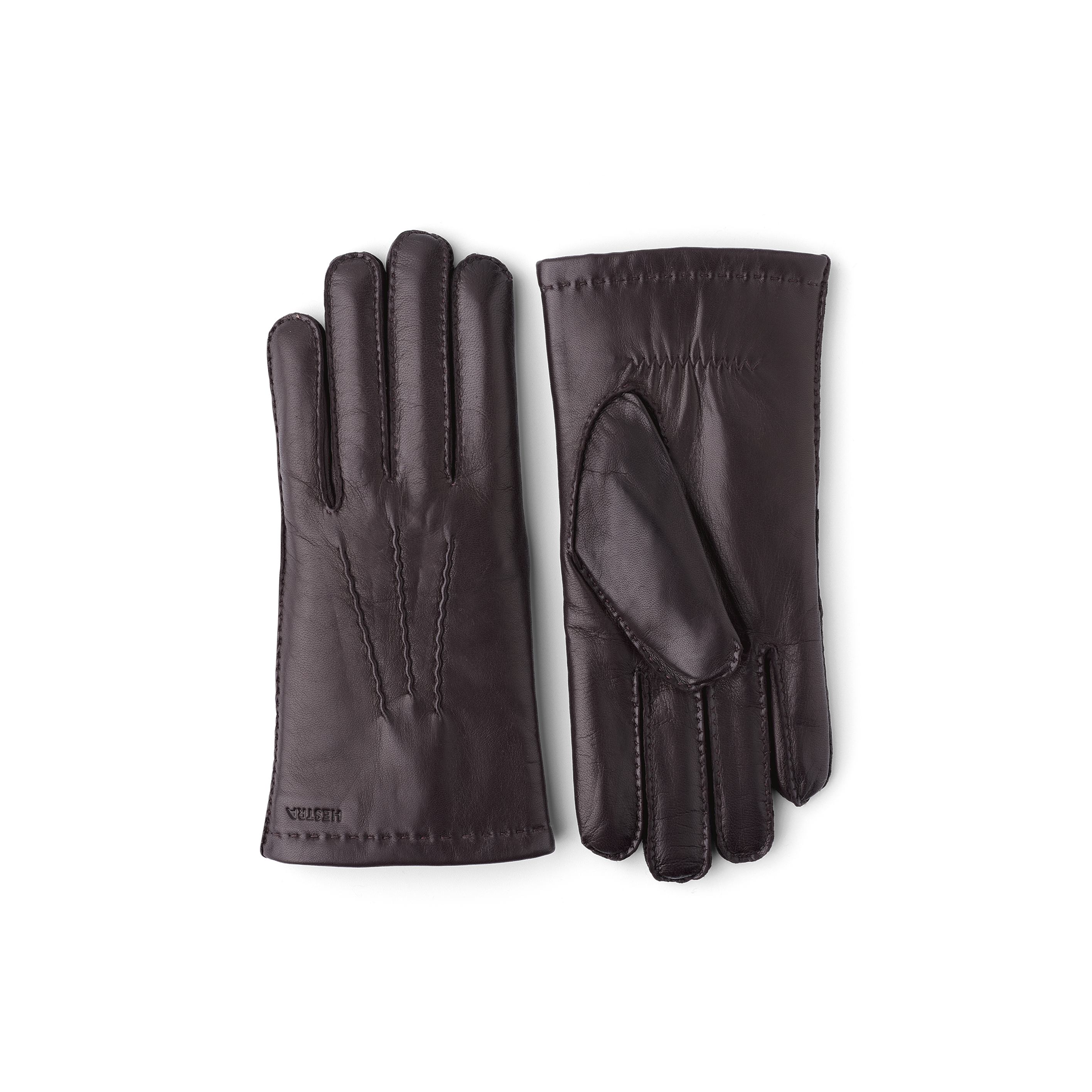 Dark brown hand-sewn hairsheep leather glove