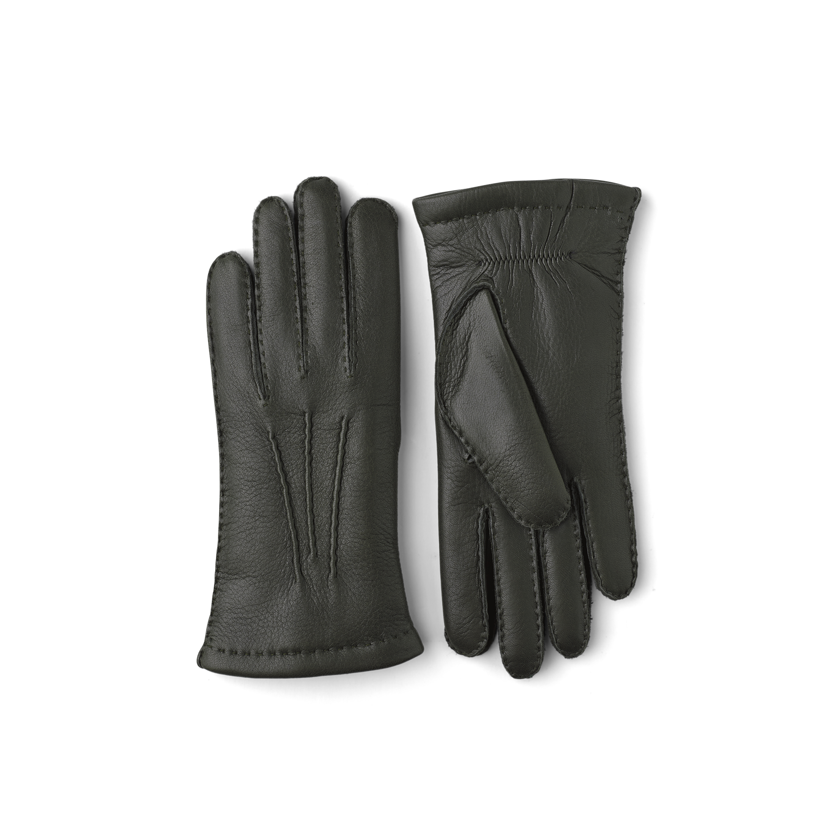 Dark green hand-sewn elk leather glove