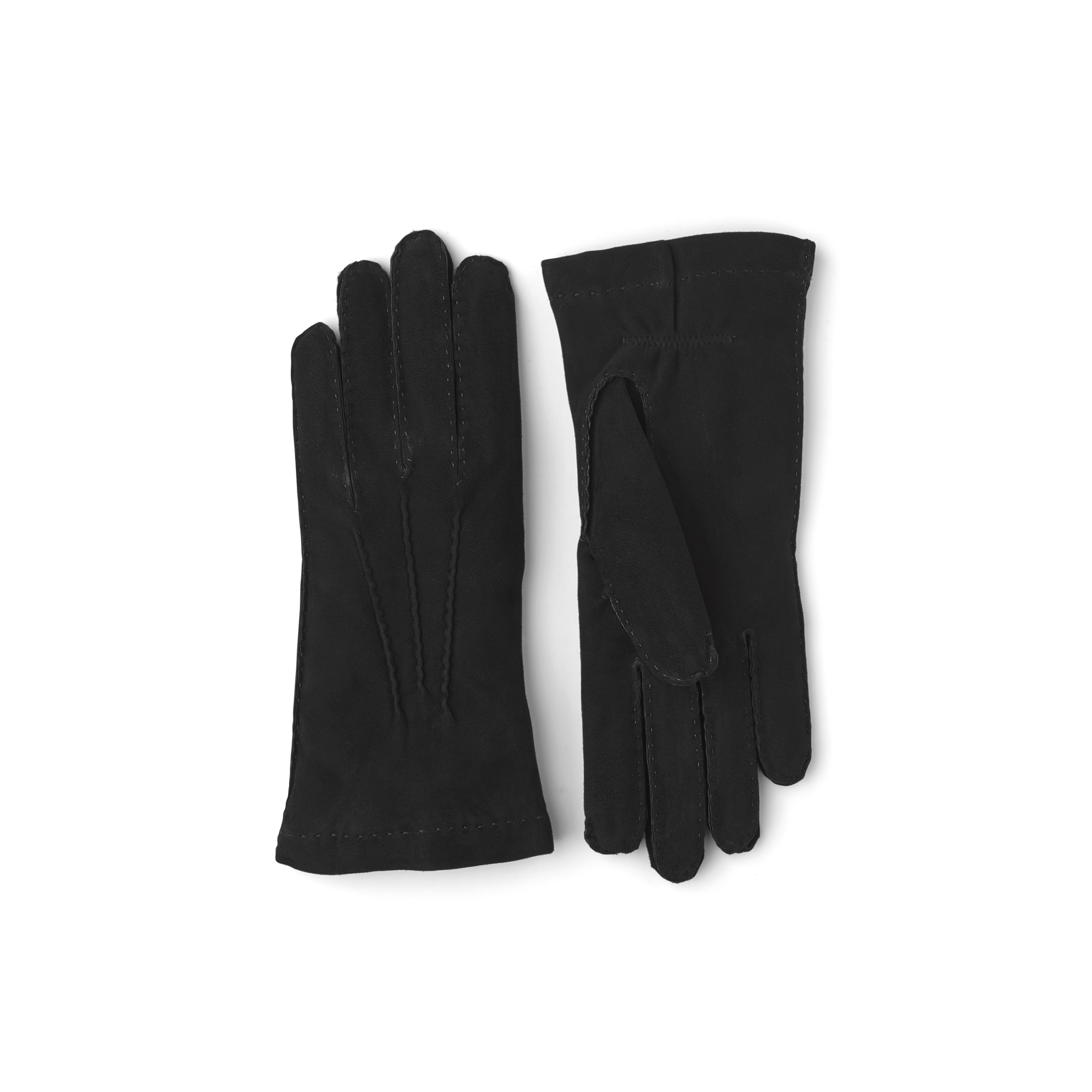 Black hand-sewn suede glove