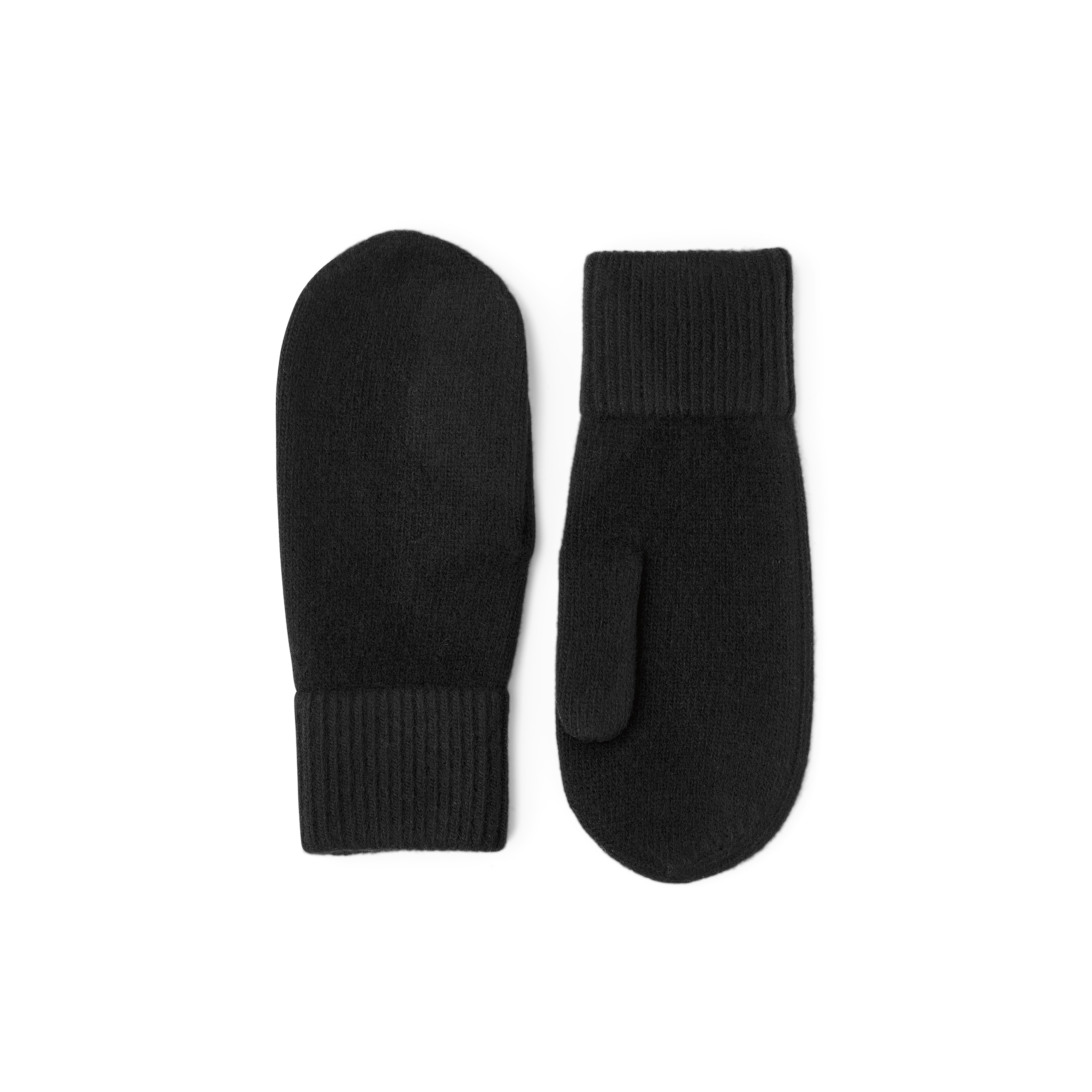 Black knitted cashmere mitten