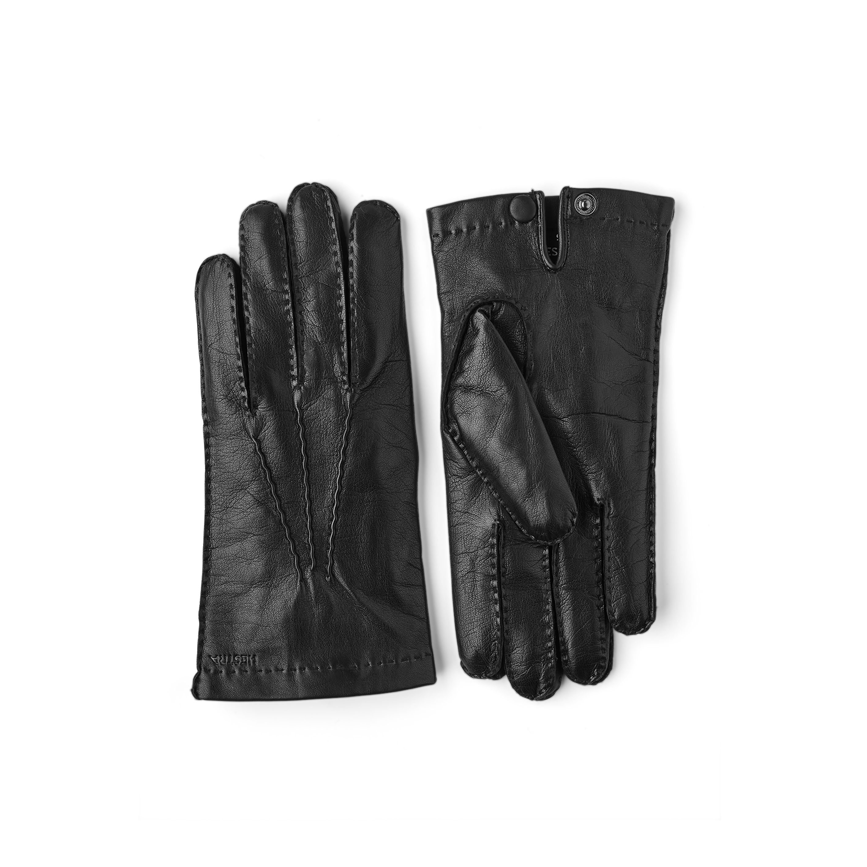 Black hand-sewn hairsheep leather glove