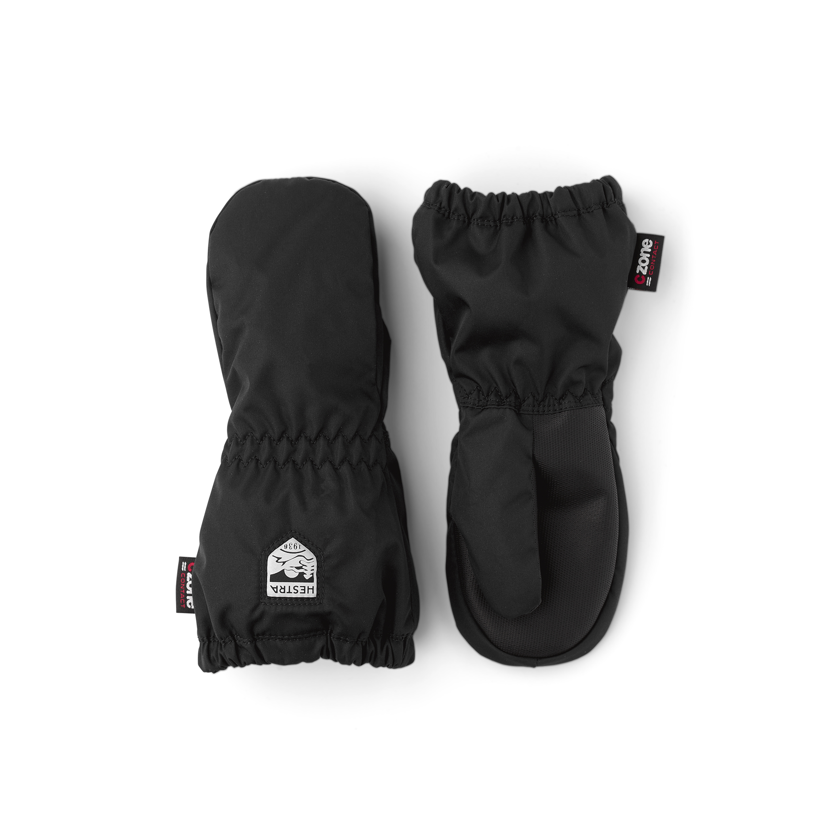 Black fabric shell mitten