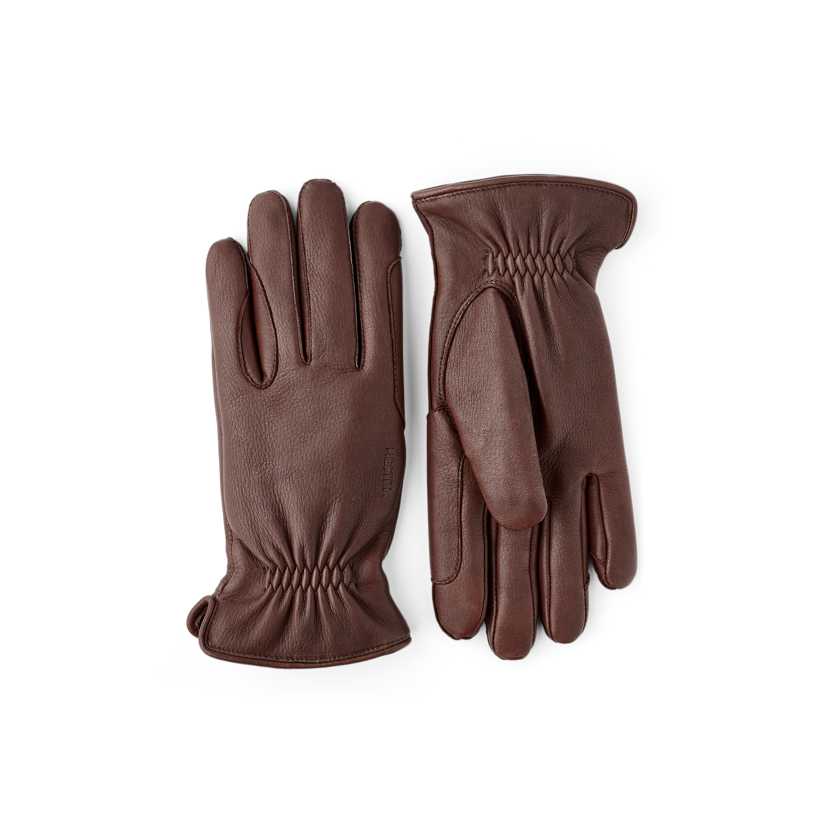 Dark brown deerskin riding glove