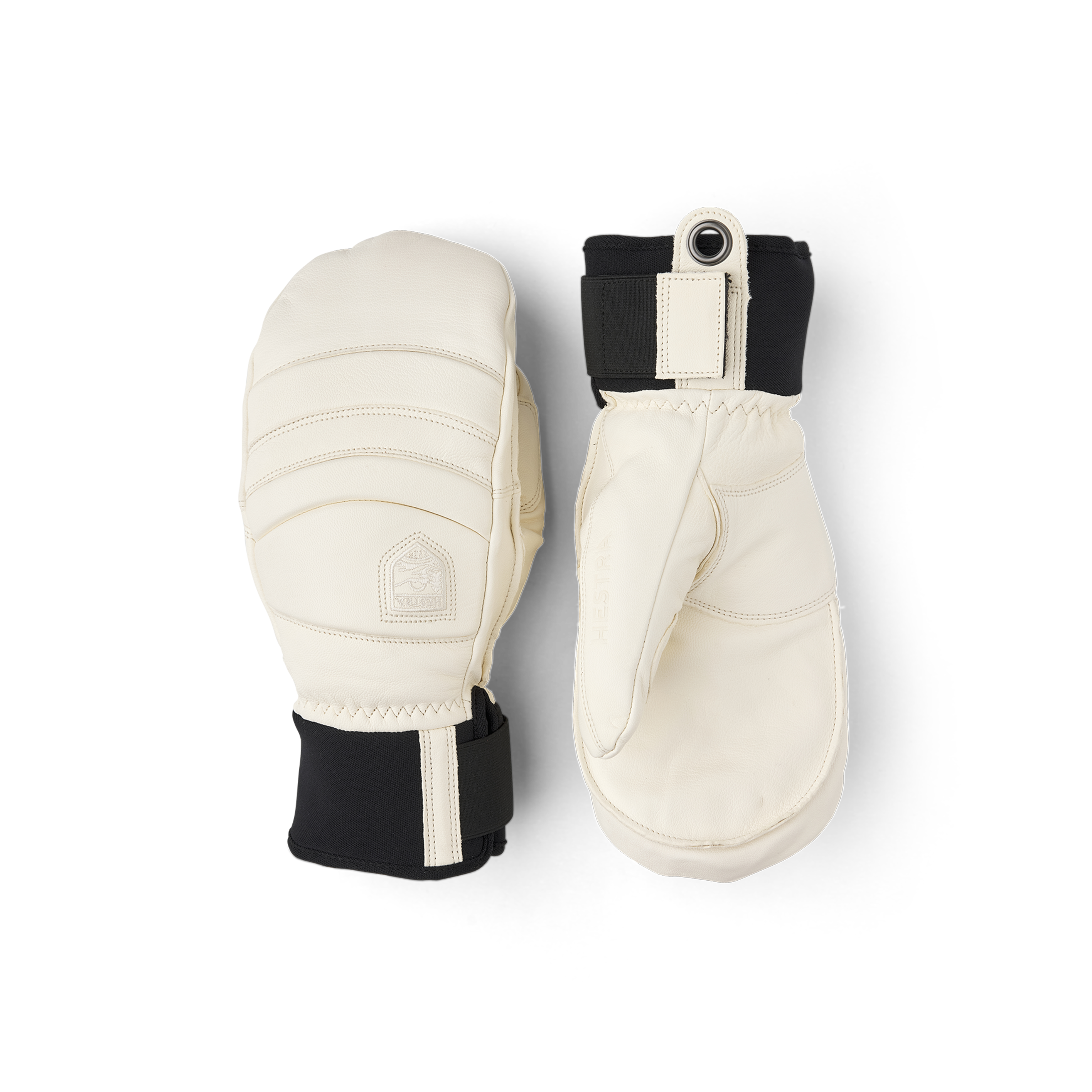 White cow hide mitten
