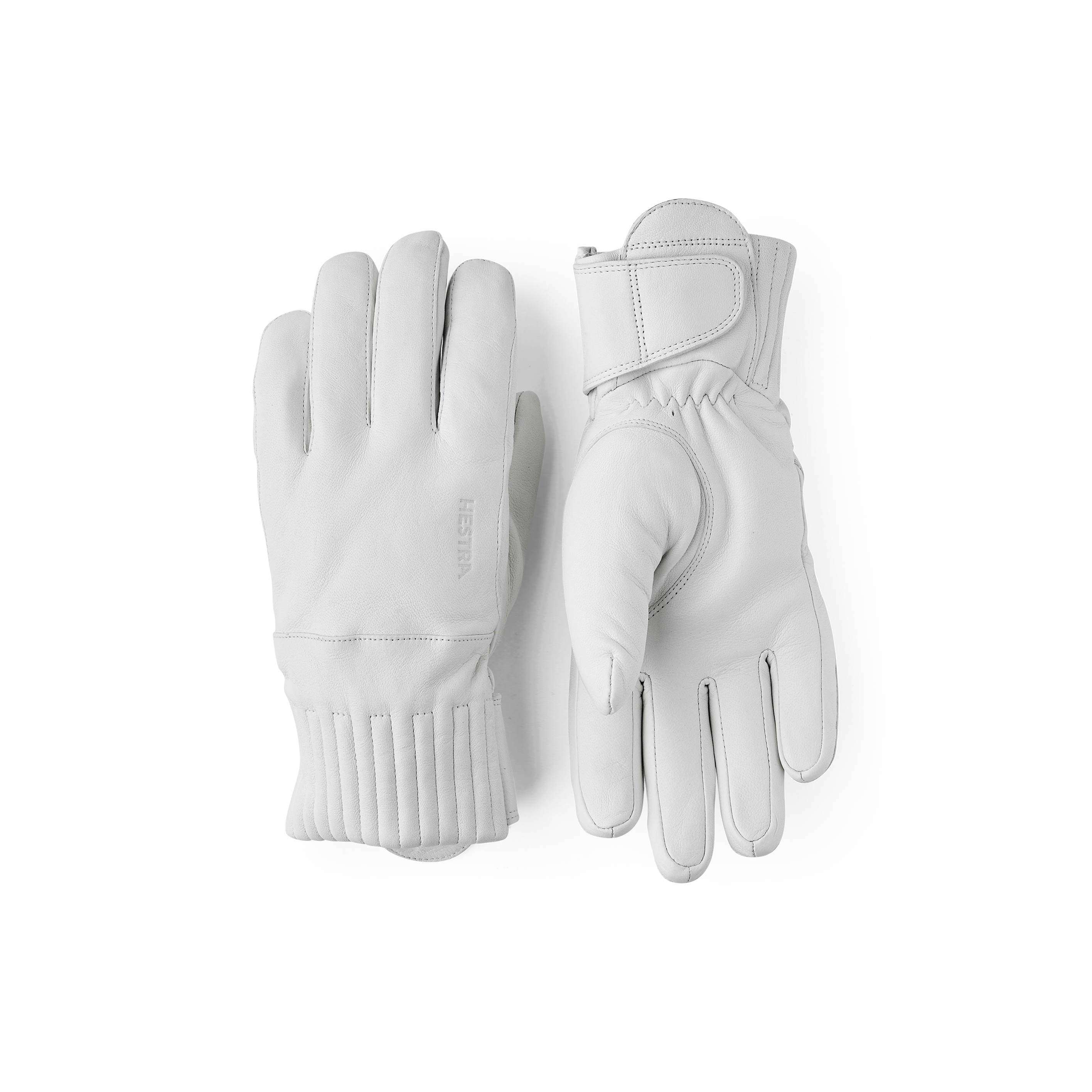 White hairsheep ski glove
