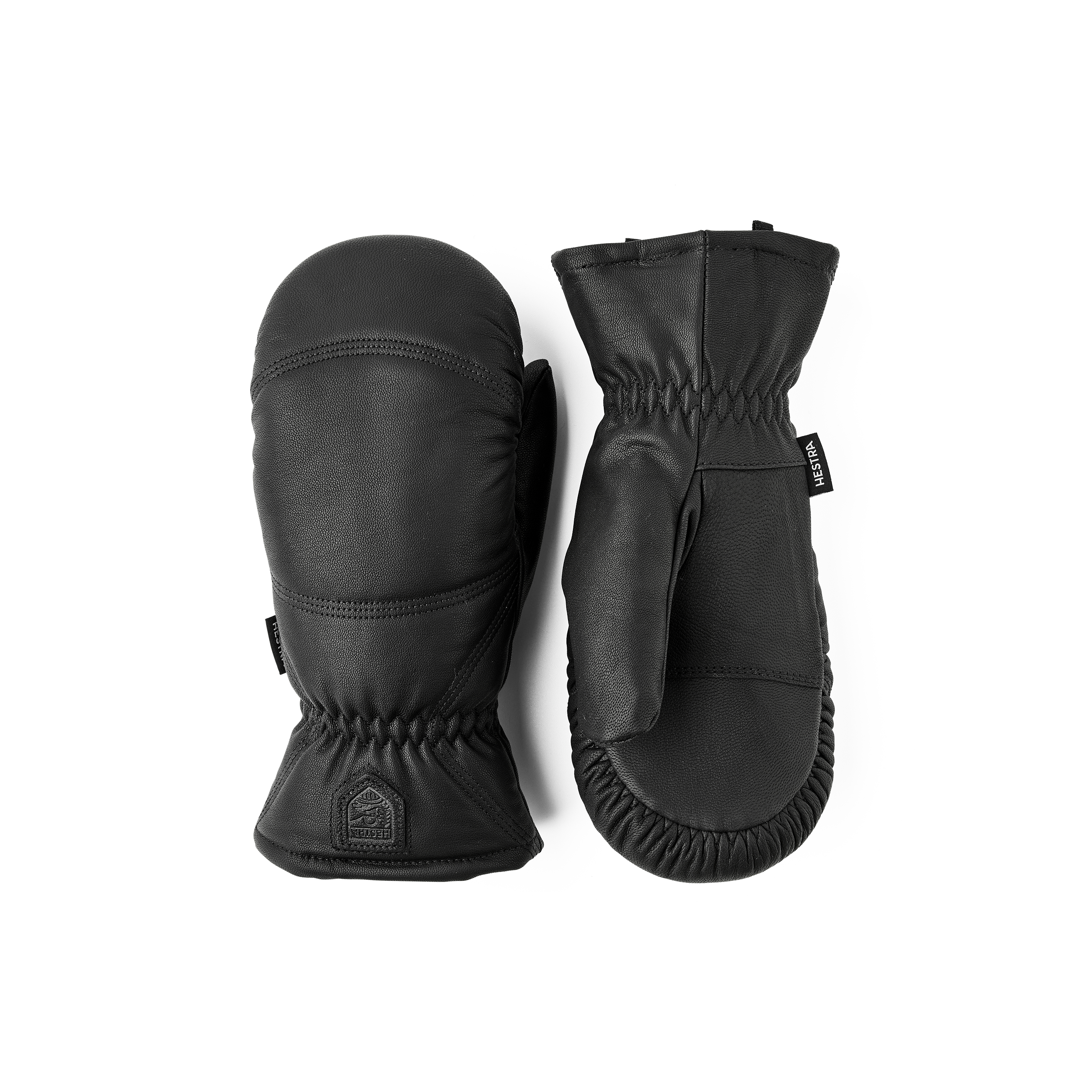 Black goat leather mitten