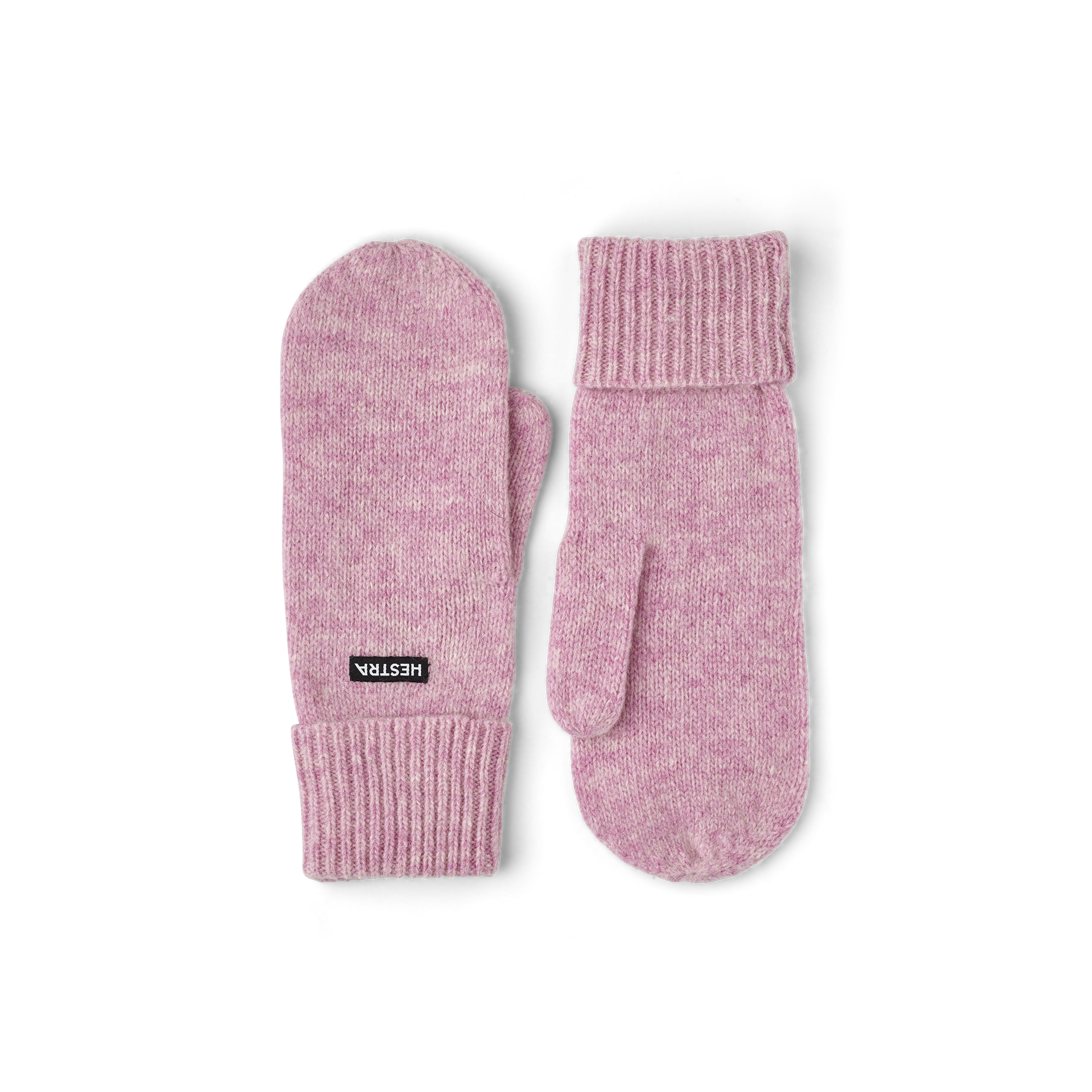Pink knitted mitten in wool and cashmere mix