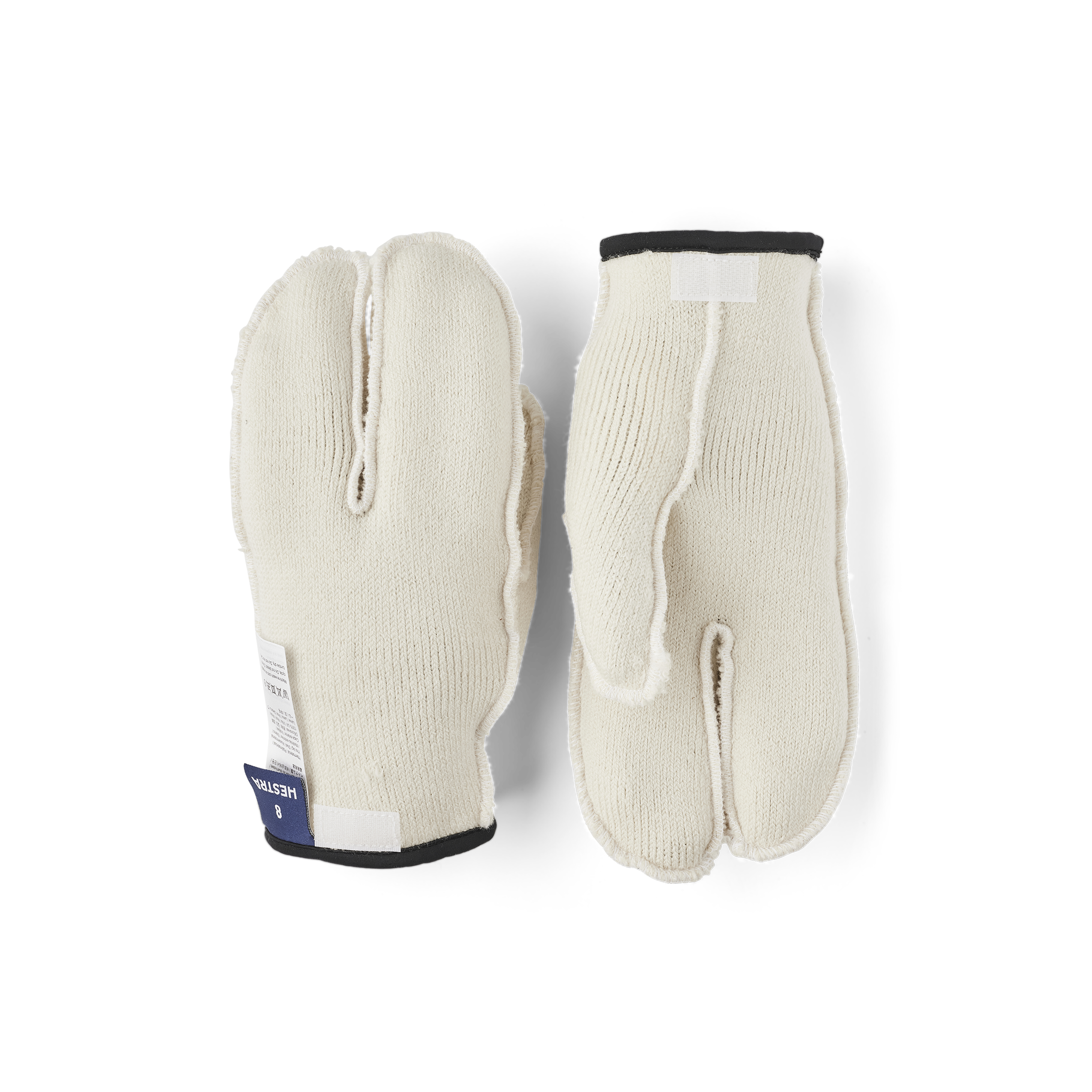 White machine-sewn lobster-glove liner