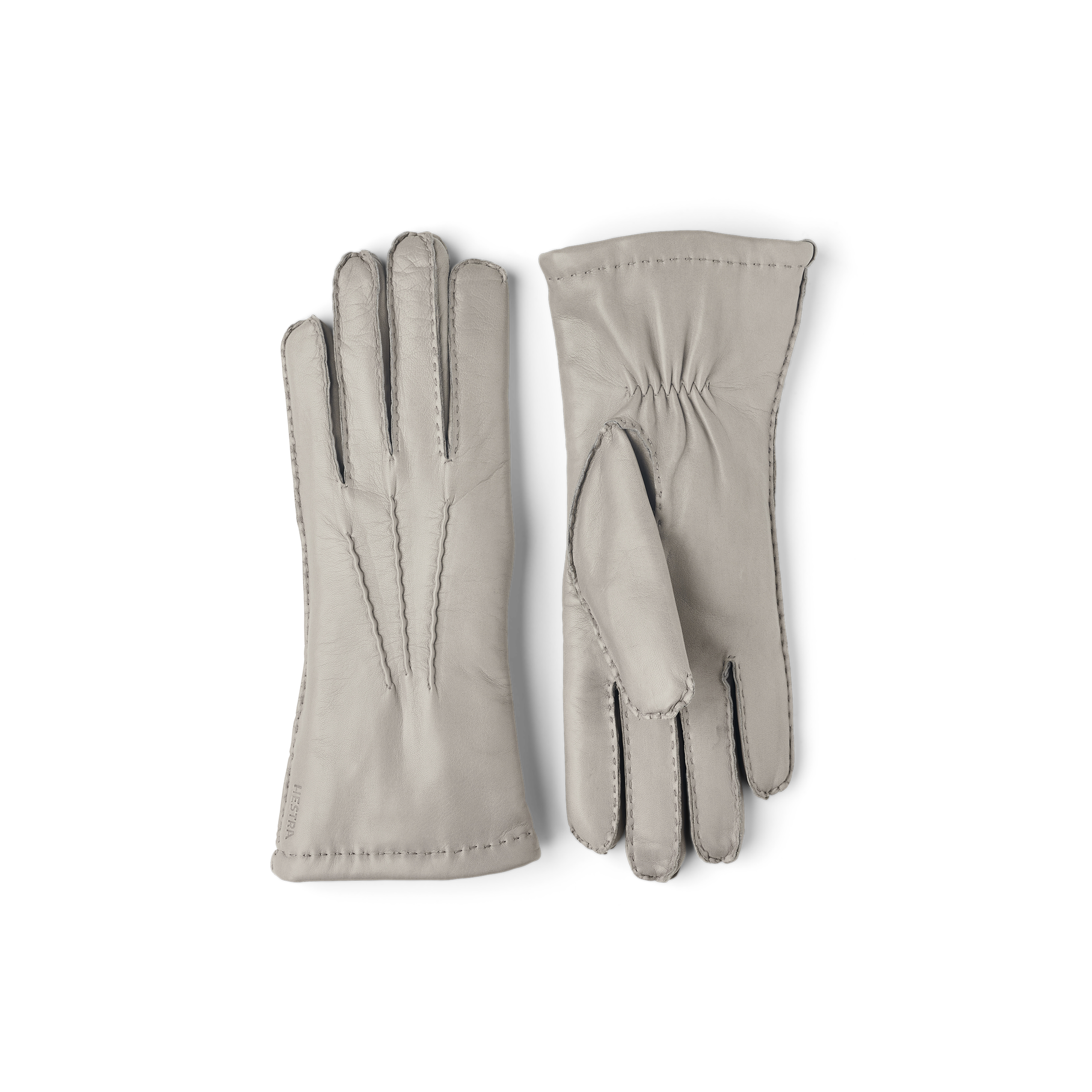 Light gray hand-sewn hairsheep leather glove