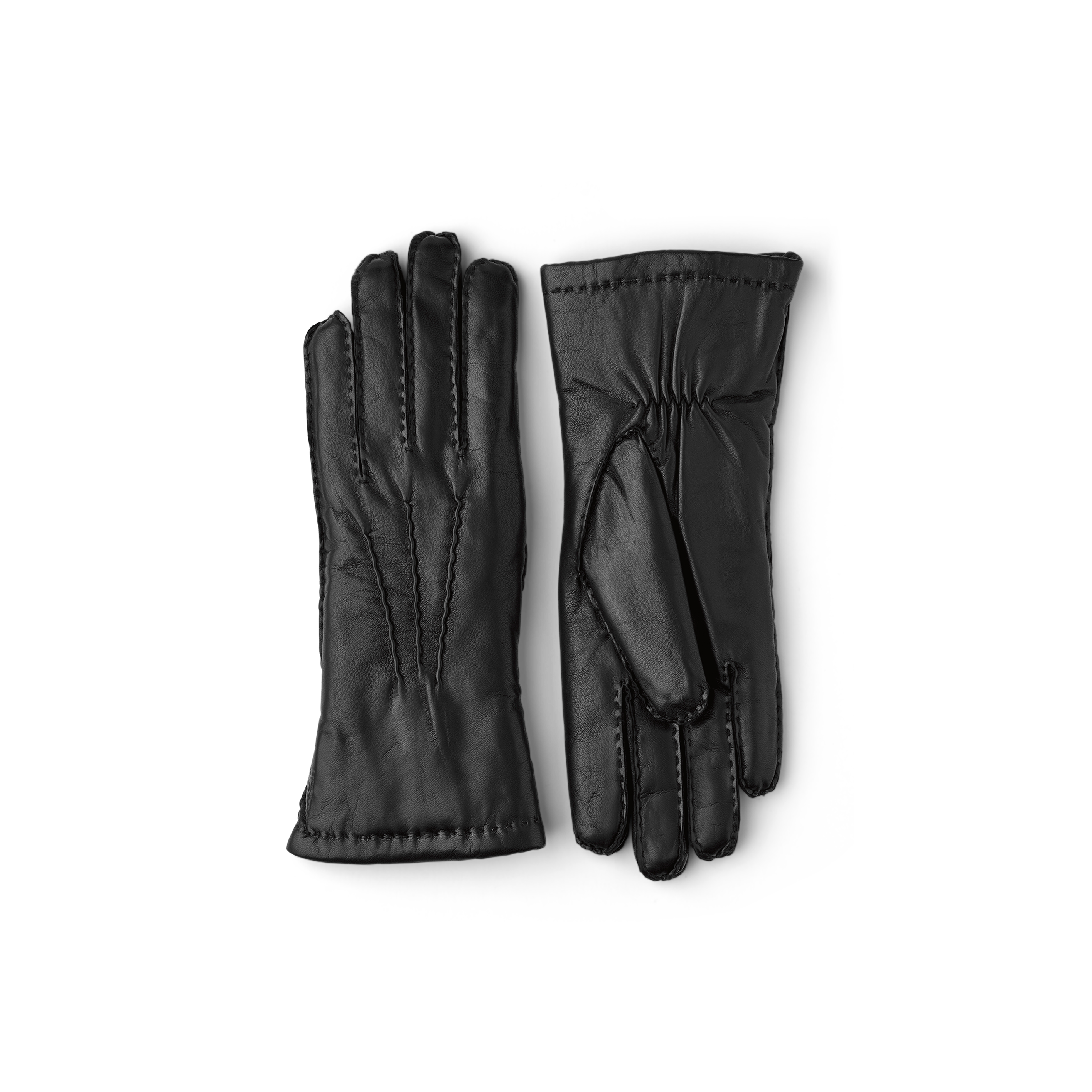 Black hand-sewn hairsheep leather glove
