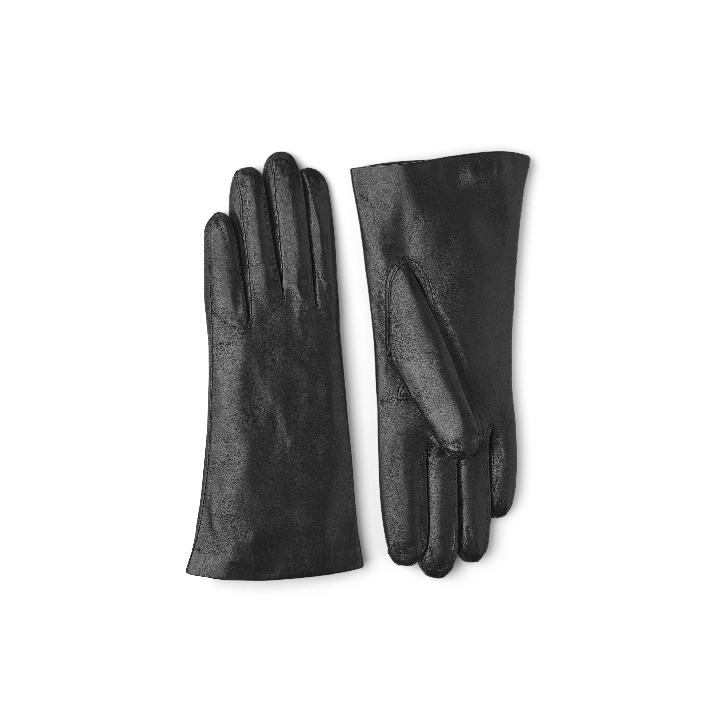 Black machine-sewn hairsheep leather glove