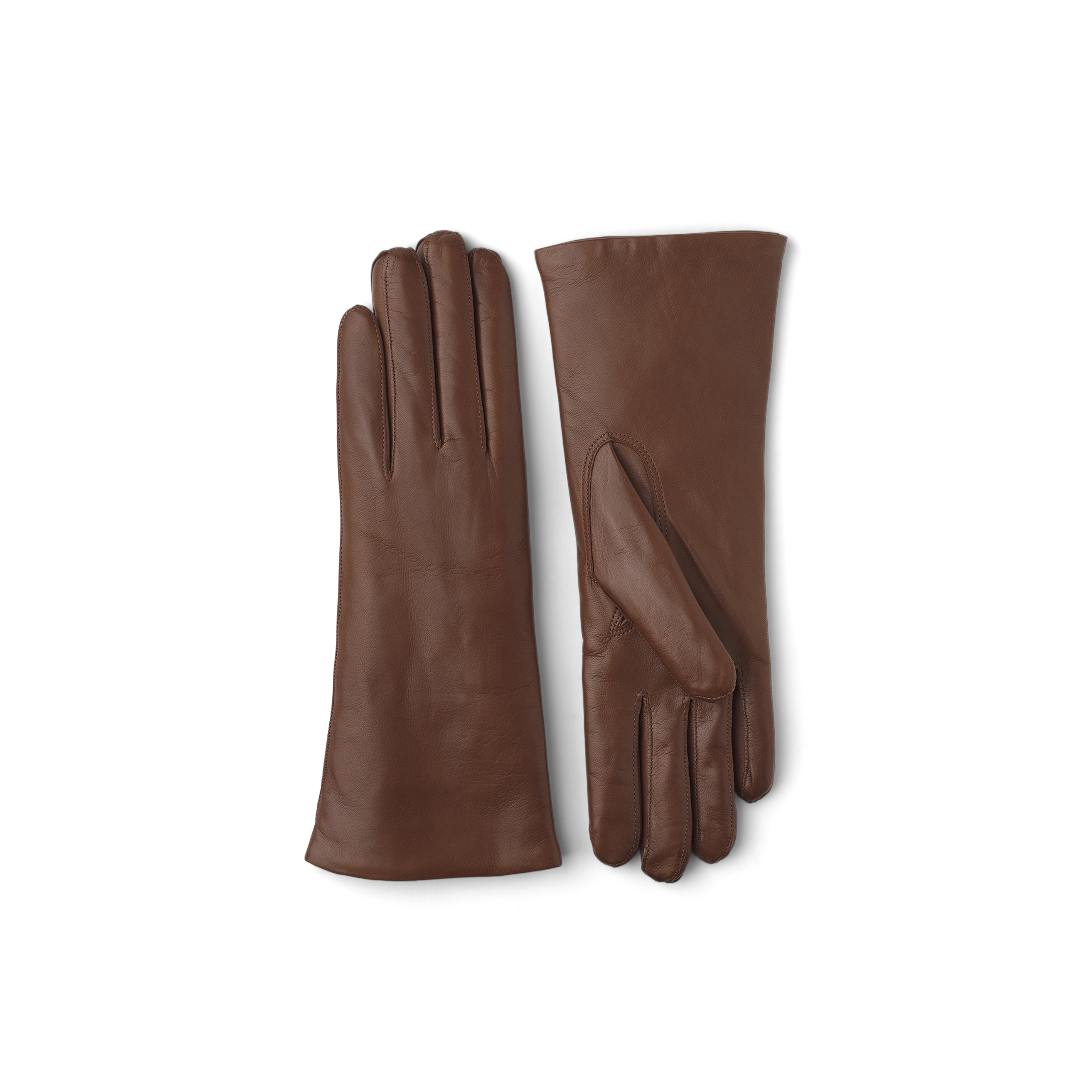 Medium brown machine-sewn hairsheep leather glove