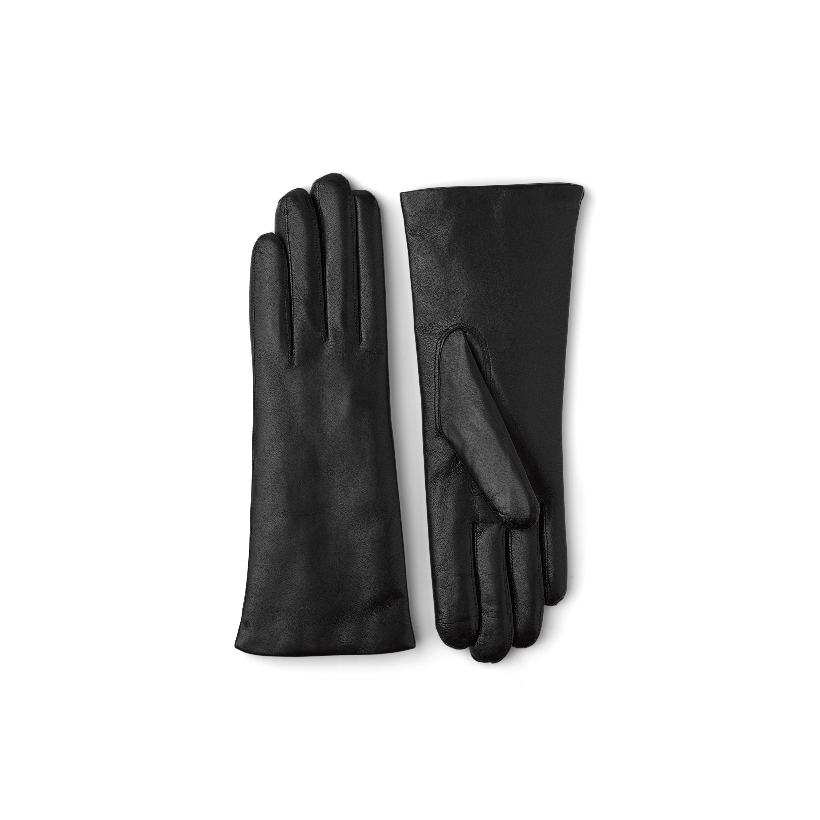 Black machine-sewn hairsheep leather glove