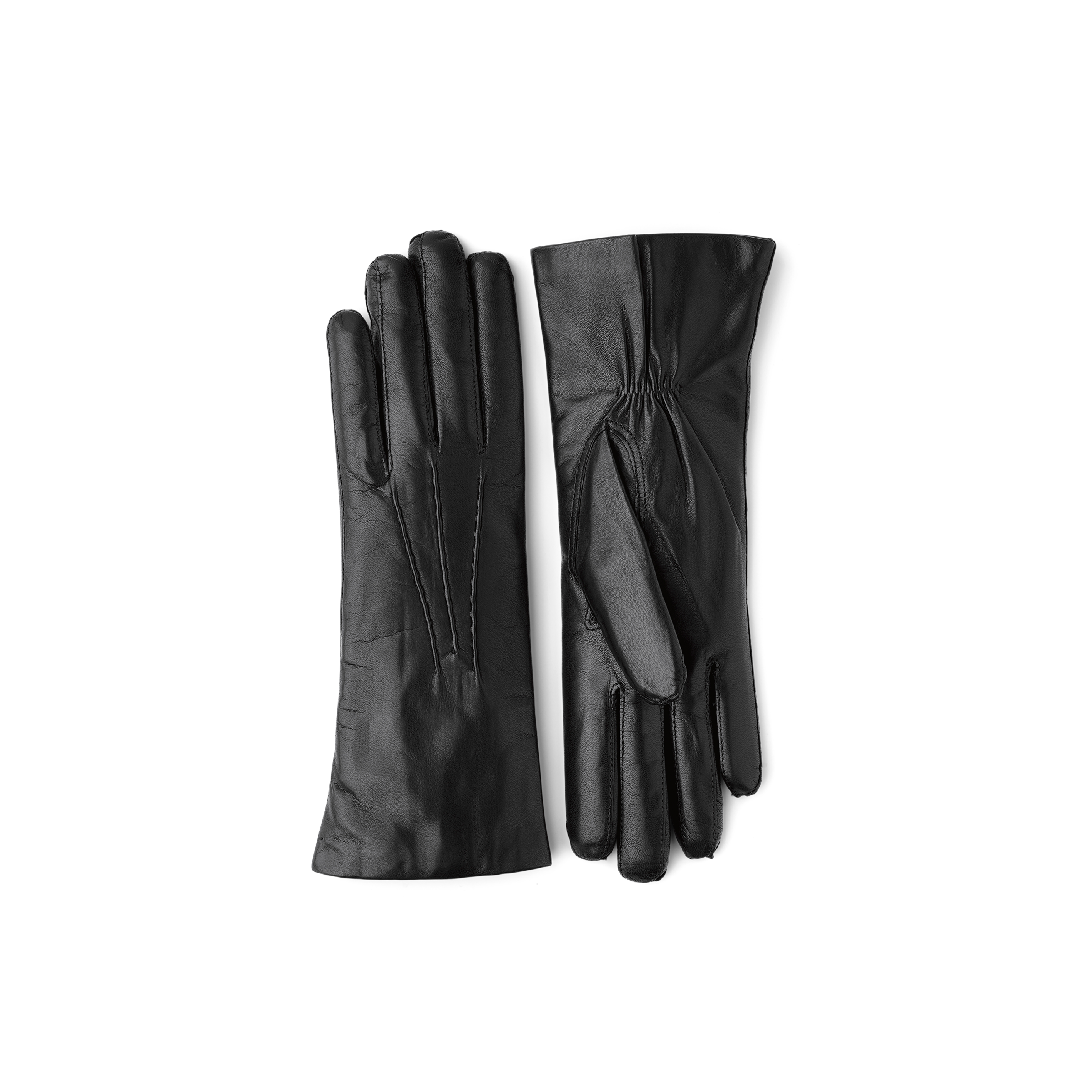 Black machine-sewn hairsheep leather glove