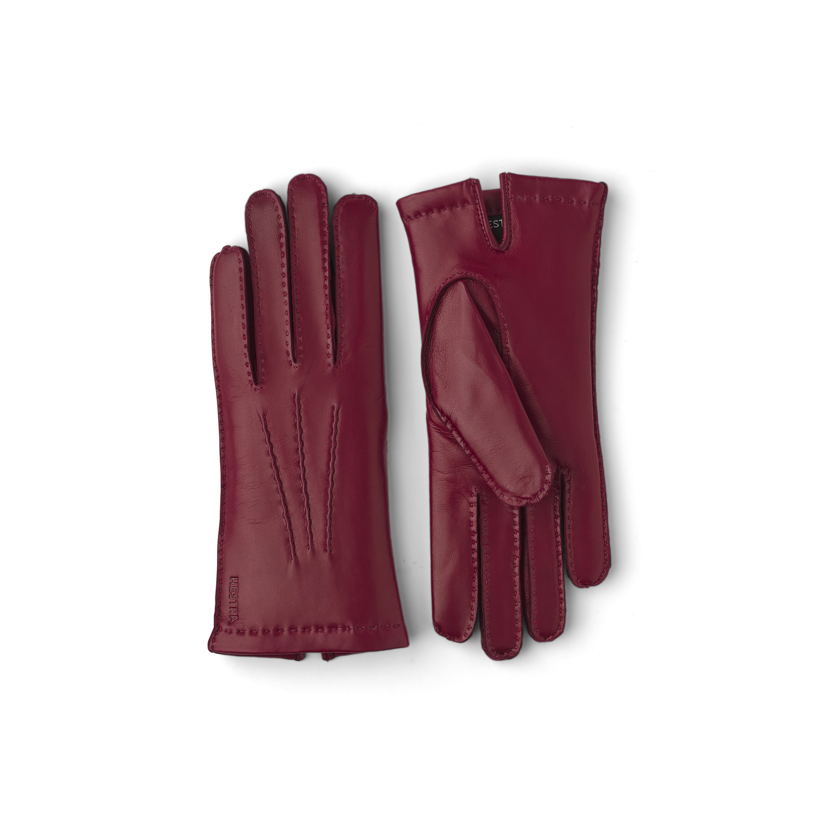 Dark purple hand-sewn hairsheep leather glove