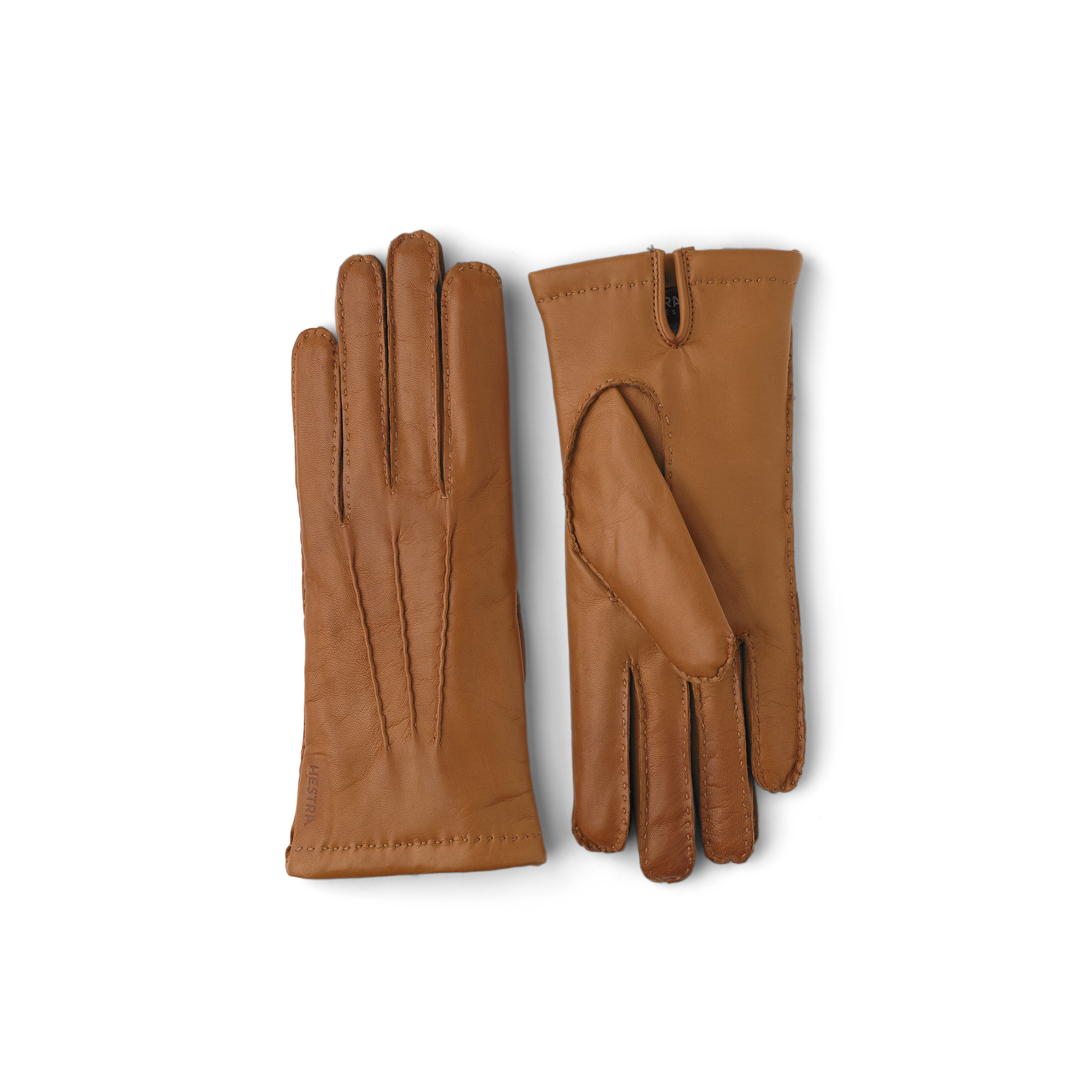 Light brownish-yellow hand-sewn hairsheep leather glove