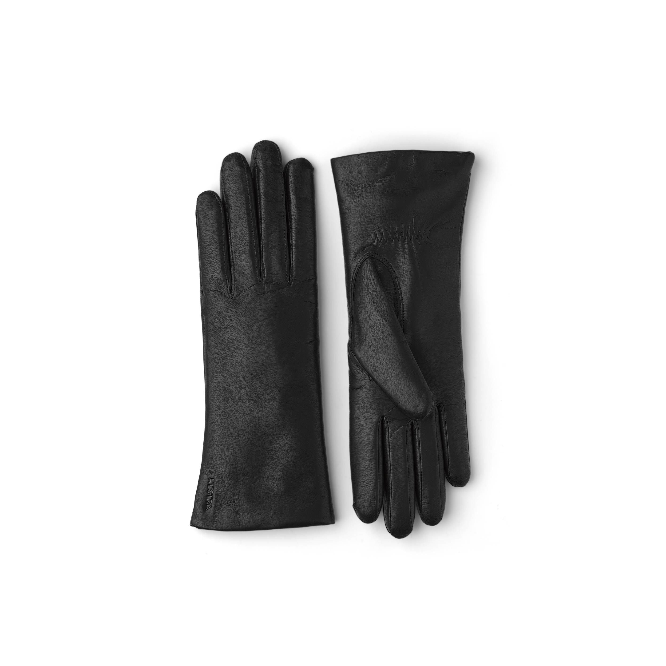 Black machine-sewn hairsheep leather glove