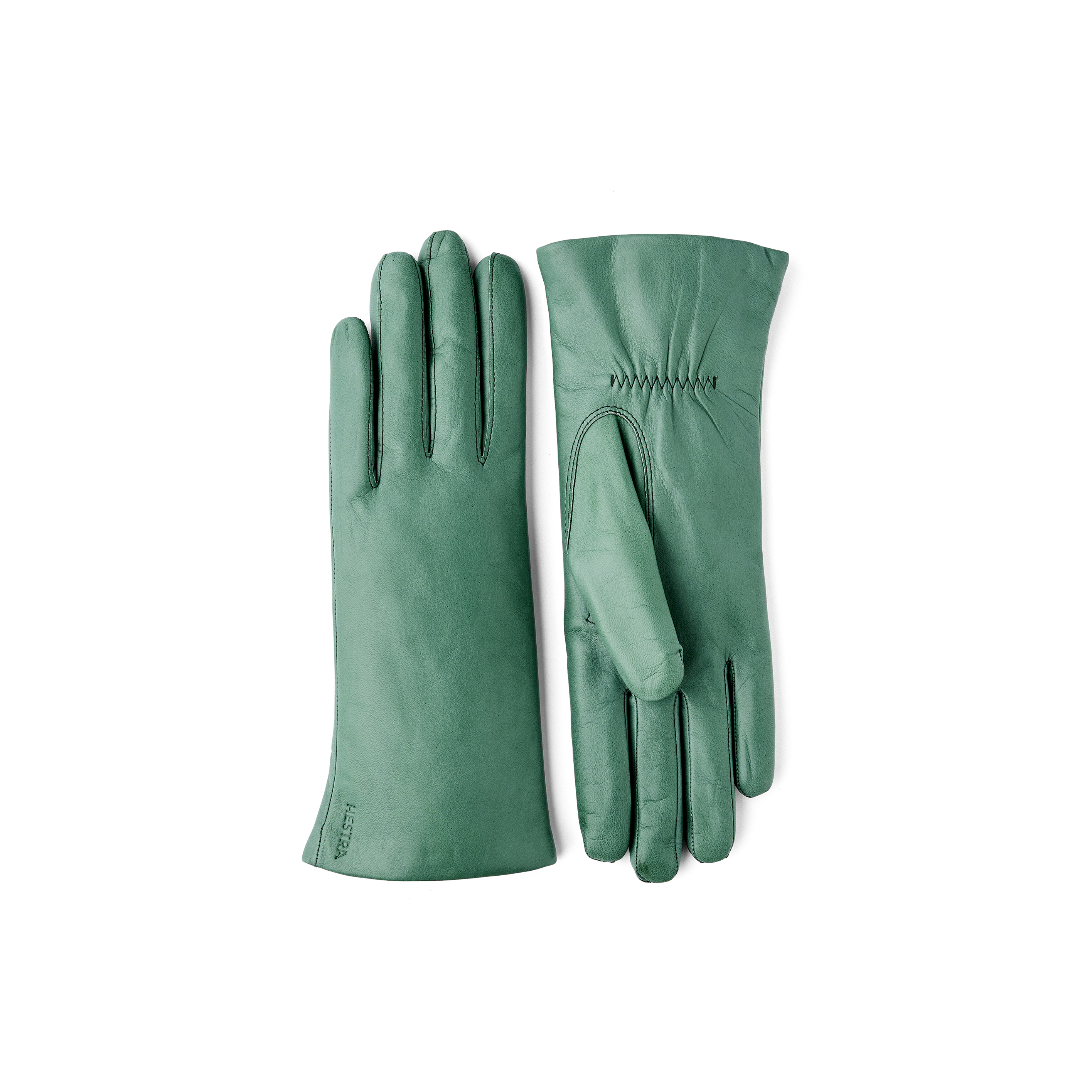 Dark purple machine-sewn hairsheep leather glove