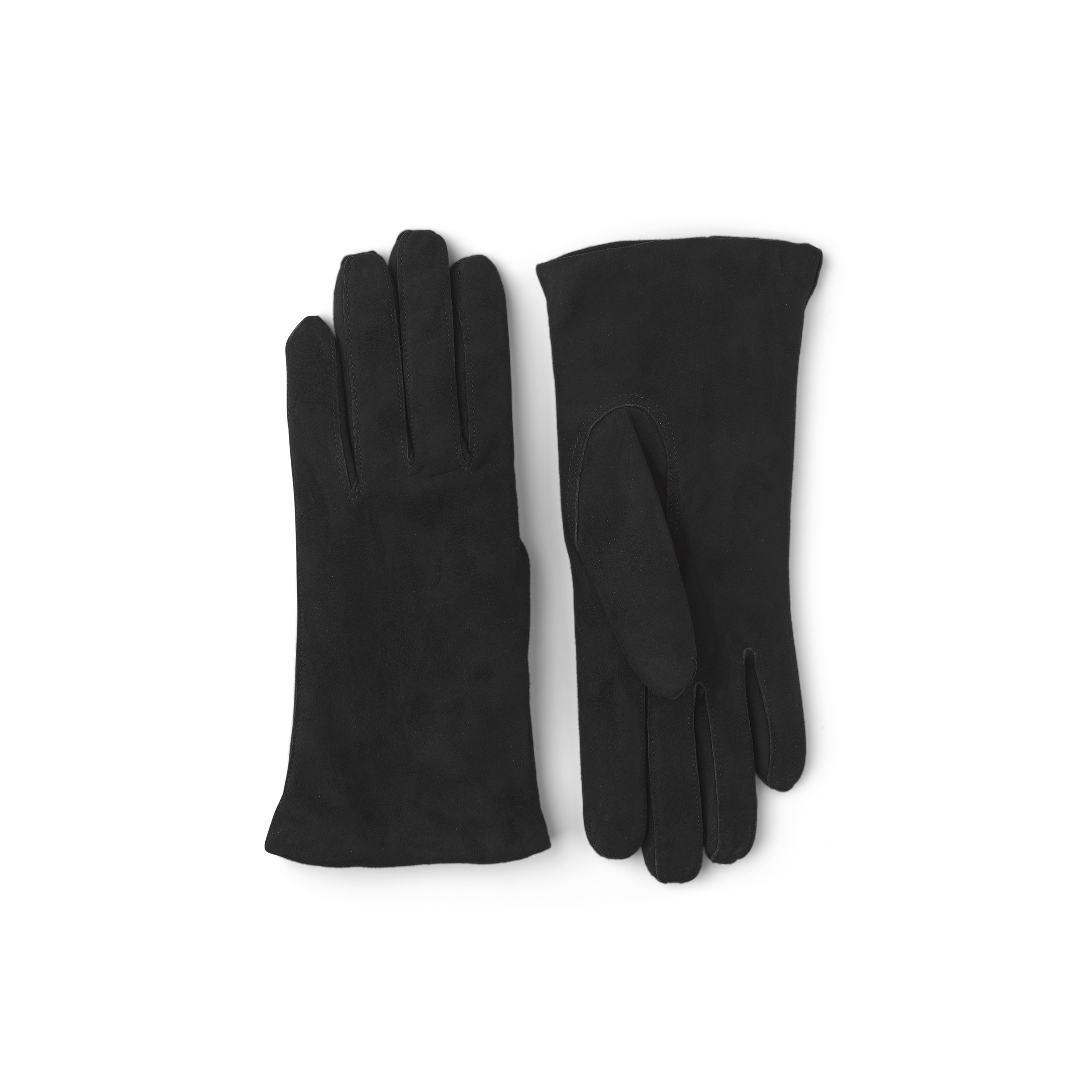 Black machine-sewn suede glove