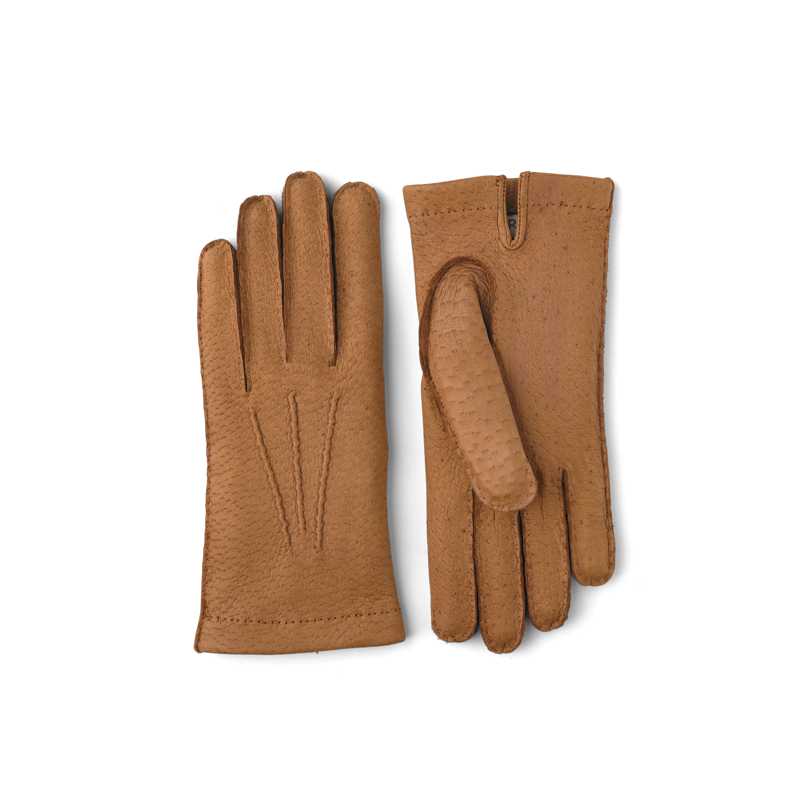 Light brown hand-sewn peccary leather glove