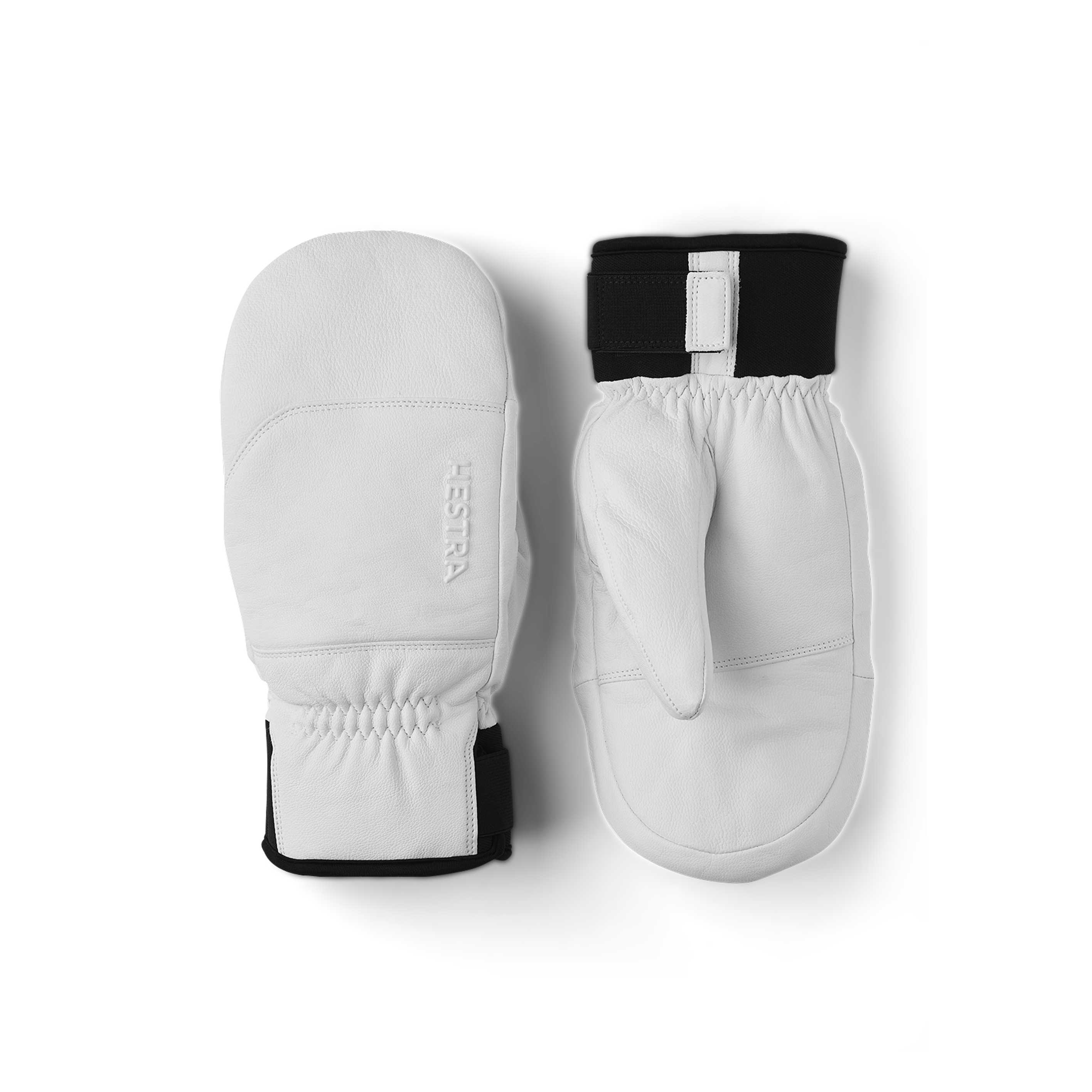 White goat leather mitten