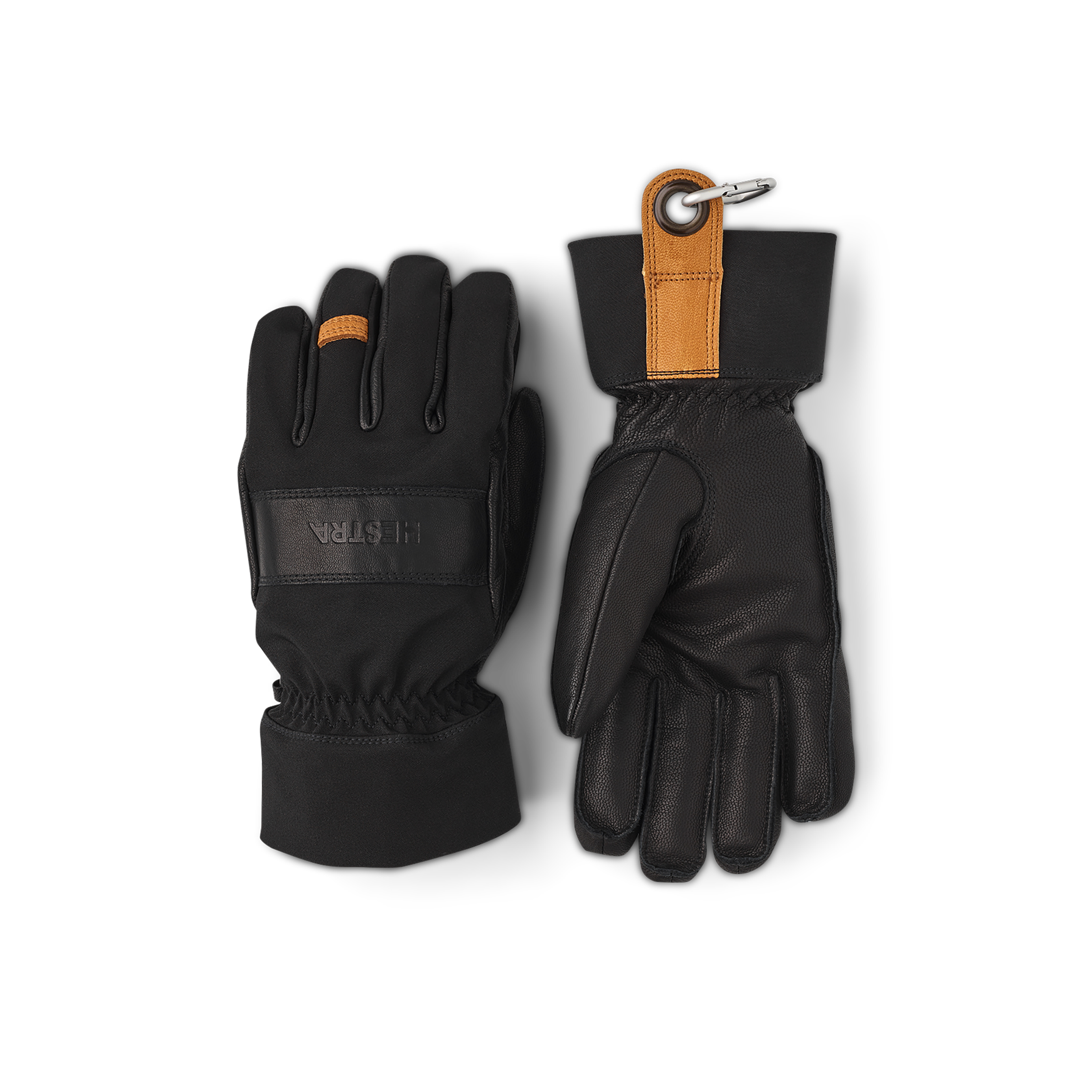 Black glove with black goat leather palm