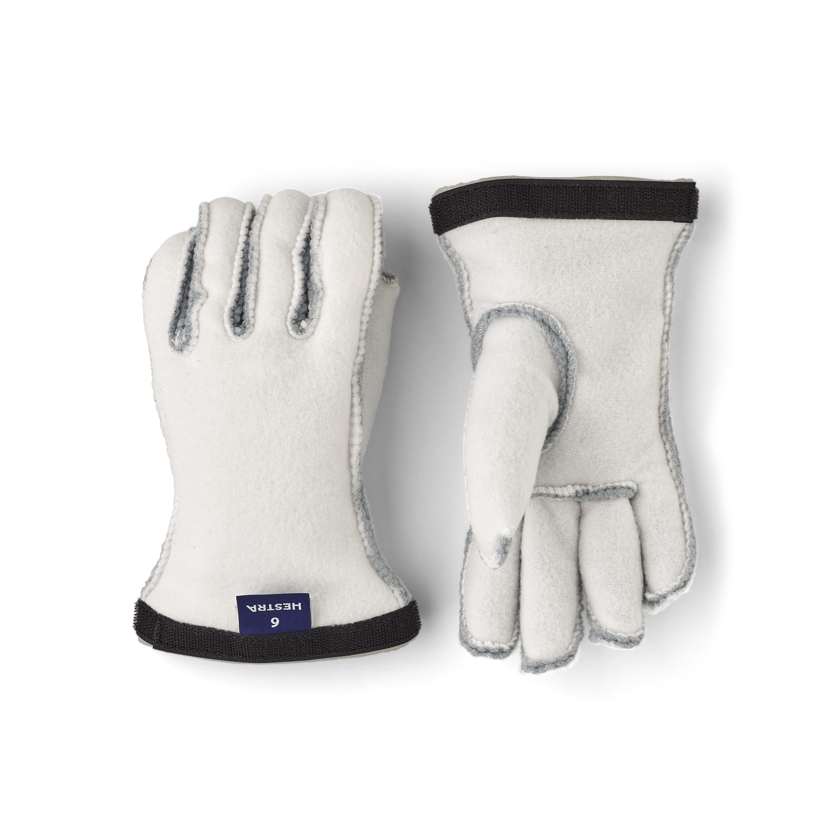 White machine-sewn liner glove