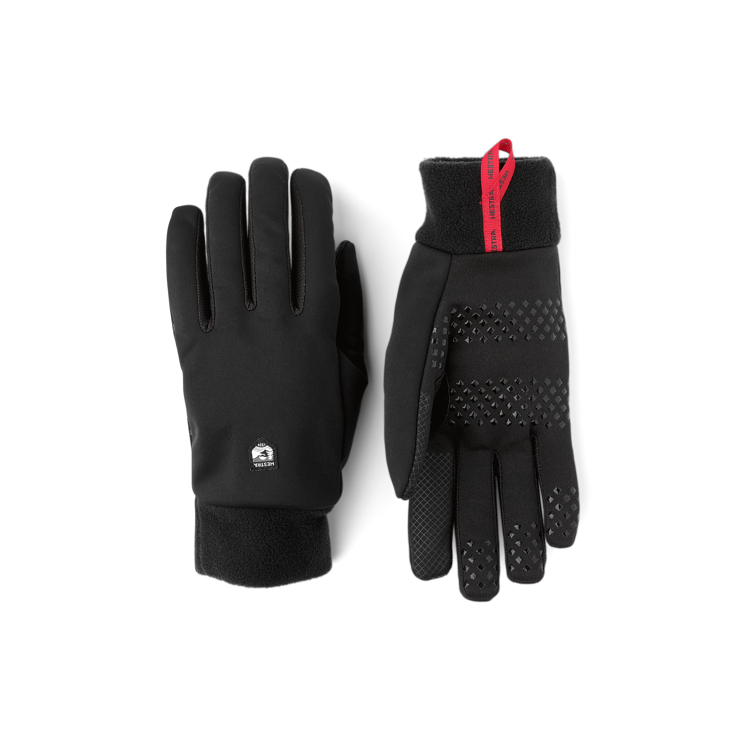 Black windproof inner glove with touch function