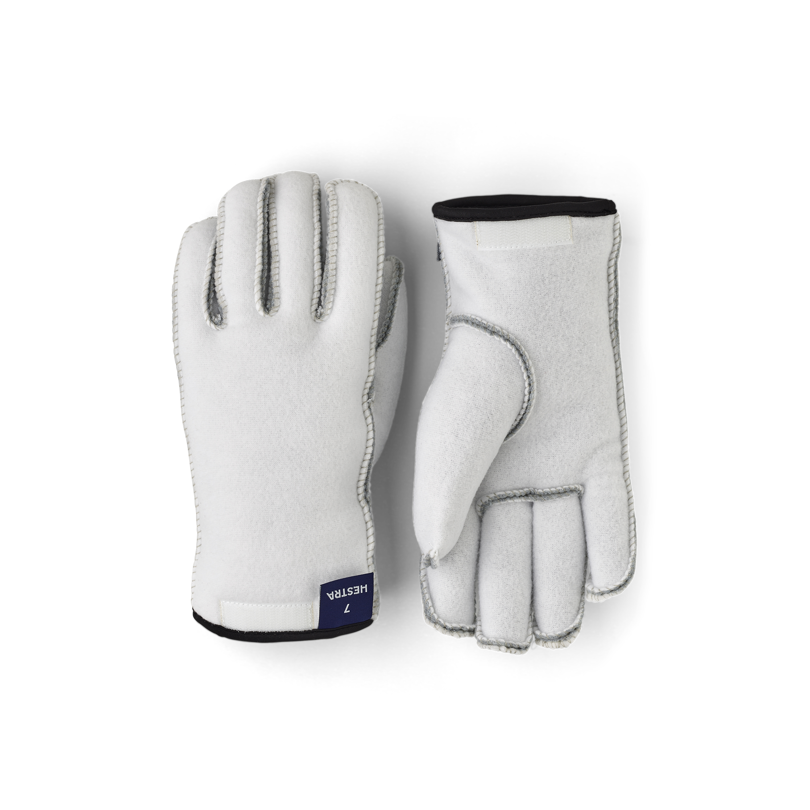 White machine-sewn liner glove